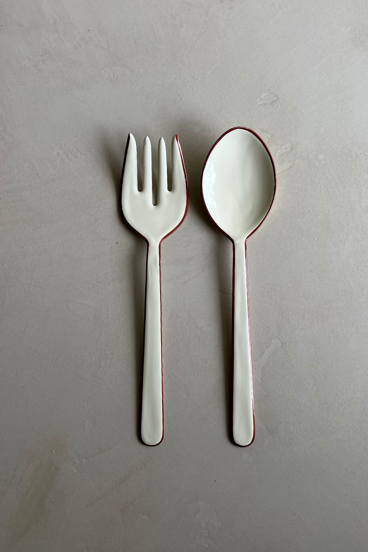 Enamel Salad Servers