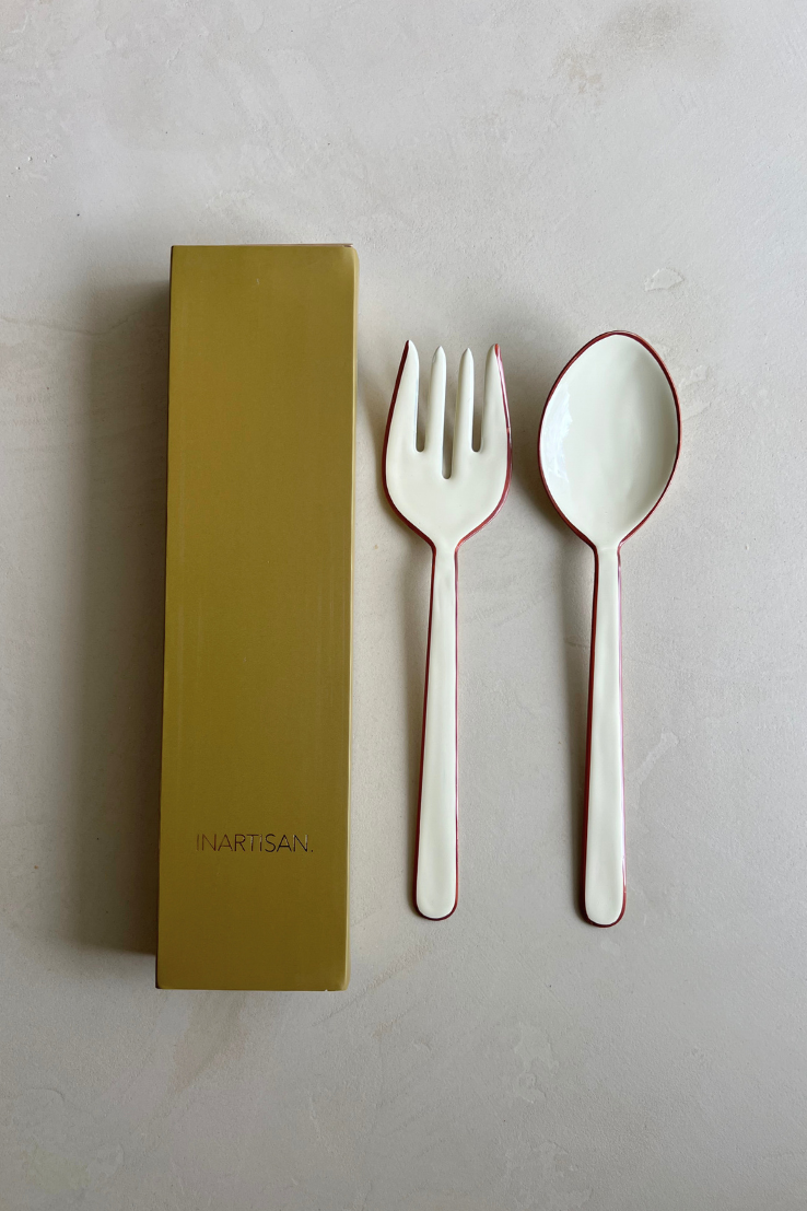 Enamel Salad Servers