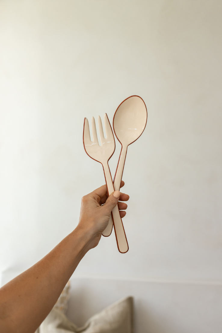 Enamel Salad Servers