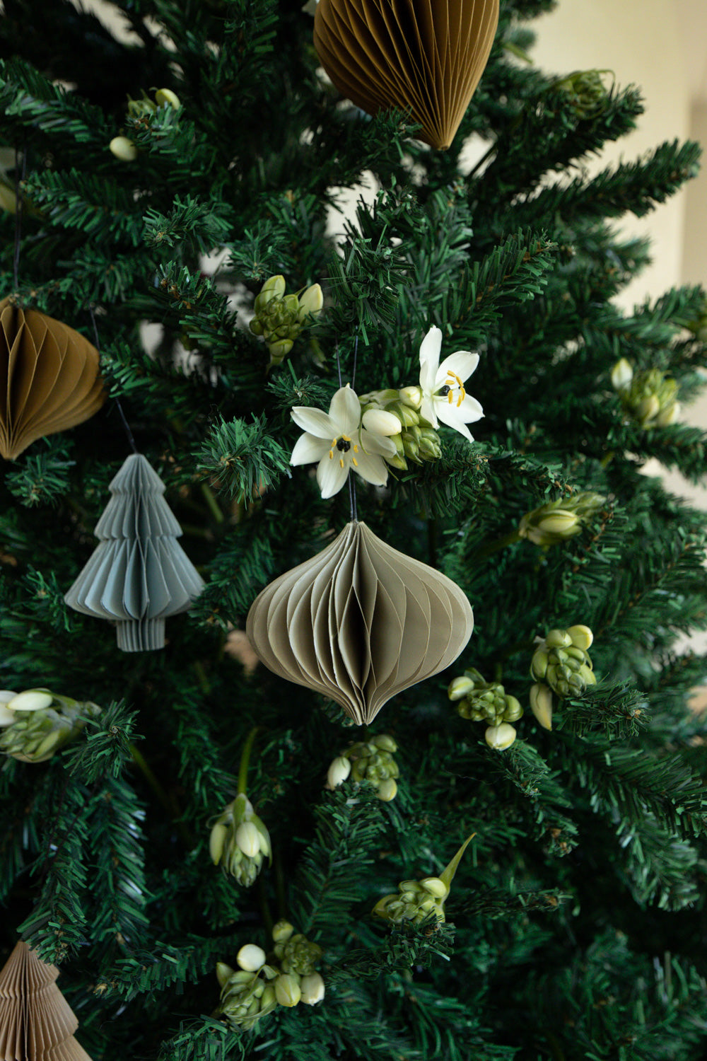 Dusty Blue Tree Paper Ornament