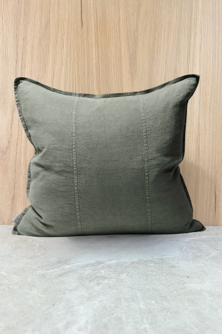 Linen Cushion Cover, Khaki