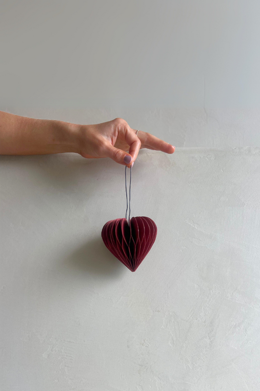 Classic Red Heart Paper Ornament