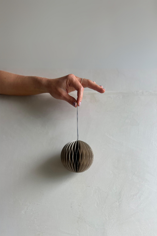 Linen Sphere Paper Ornament